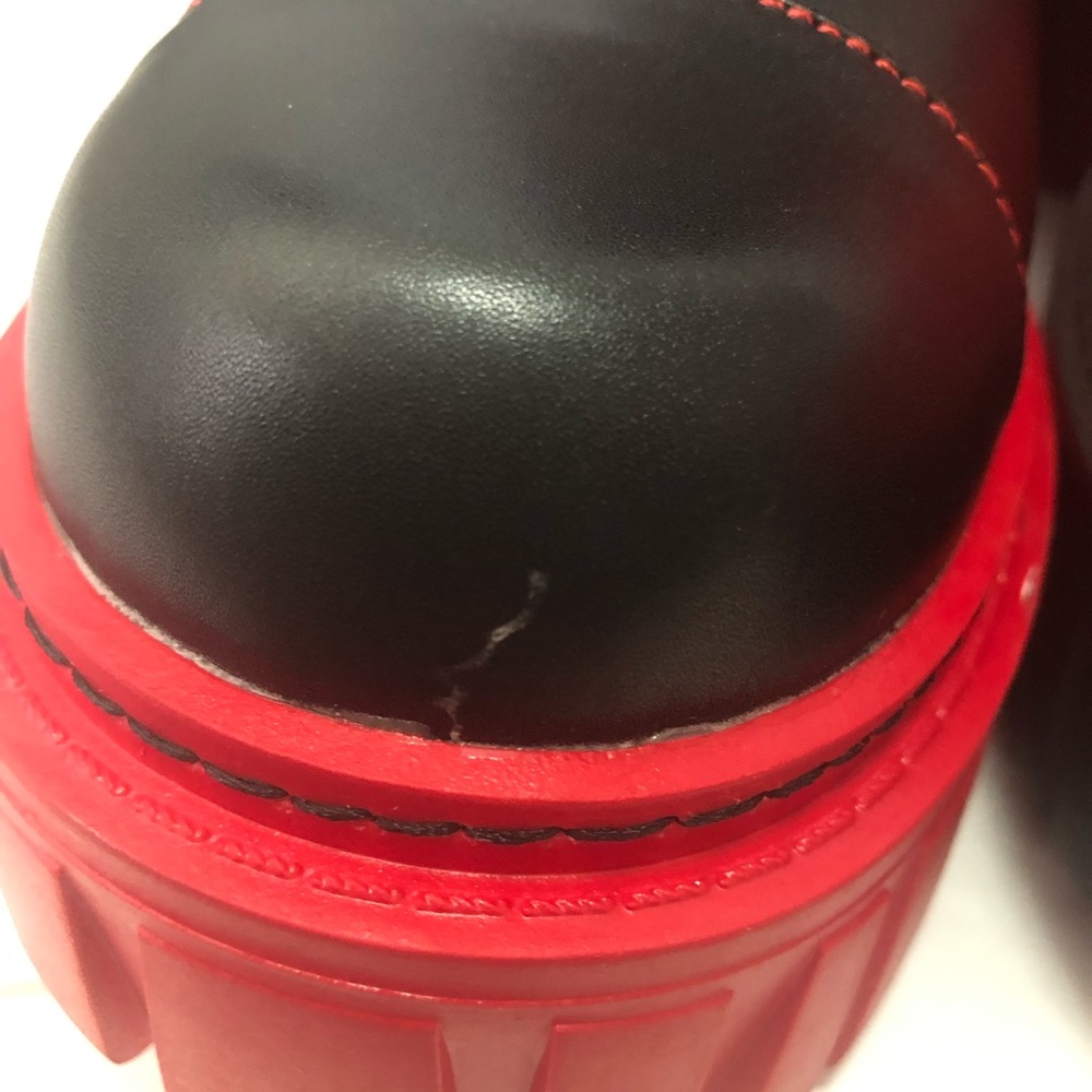 Dolls Kill NEVER WORN Current Mood Size 8 Red/Black Mismatched Devil Games Boots - Picture 5 of 9